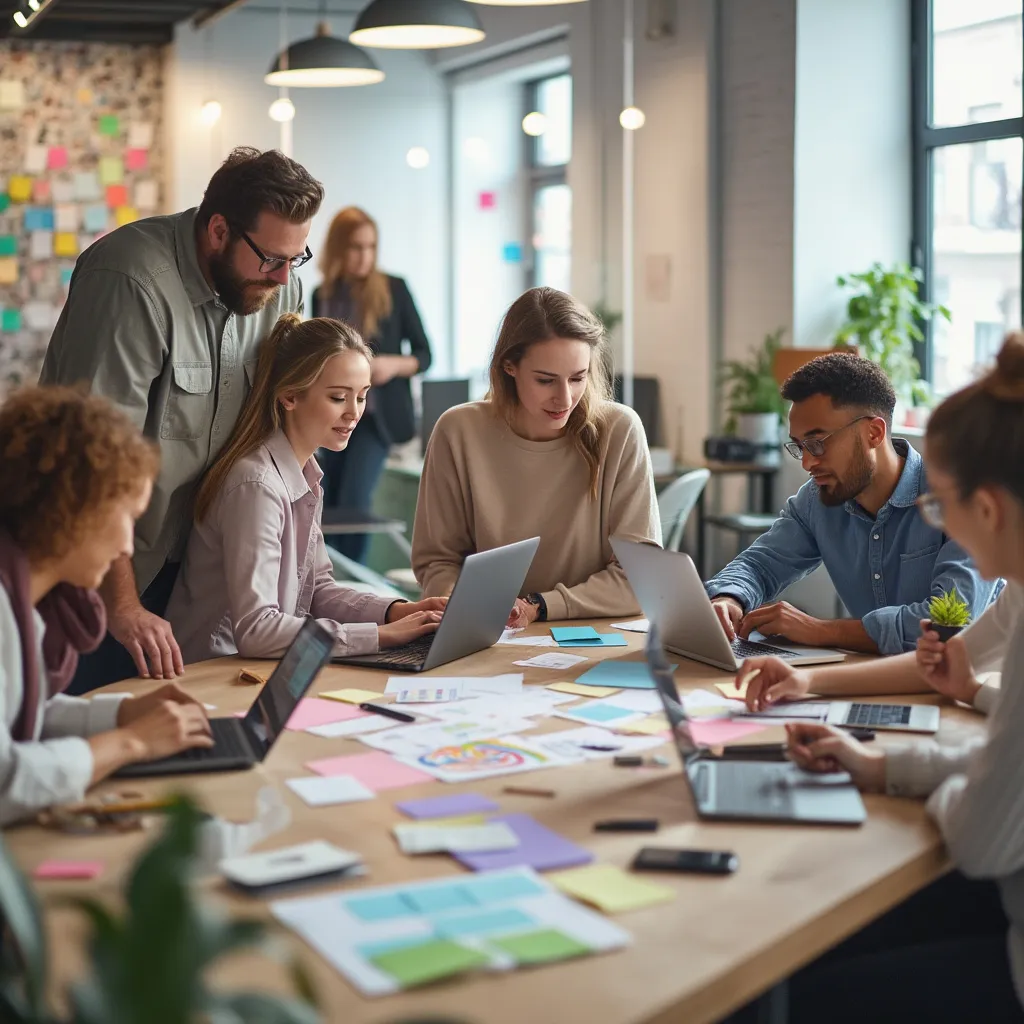 Équipe Lumière Financière IA en session de brainstorming